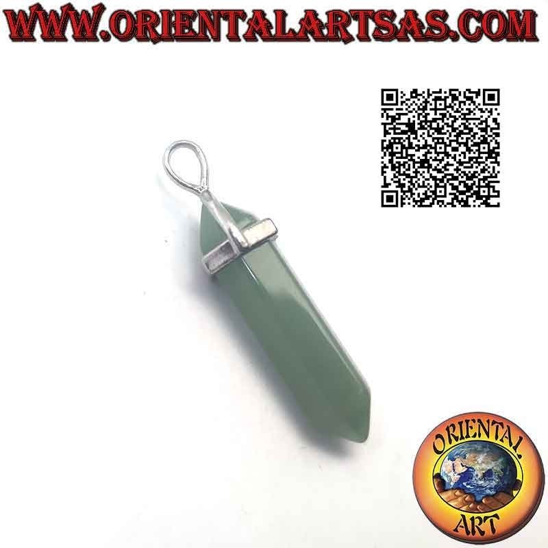 Pendentif Aventurine Naturelle | Prisme Hexagonal Double Pointe Hypoallergénique