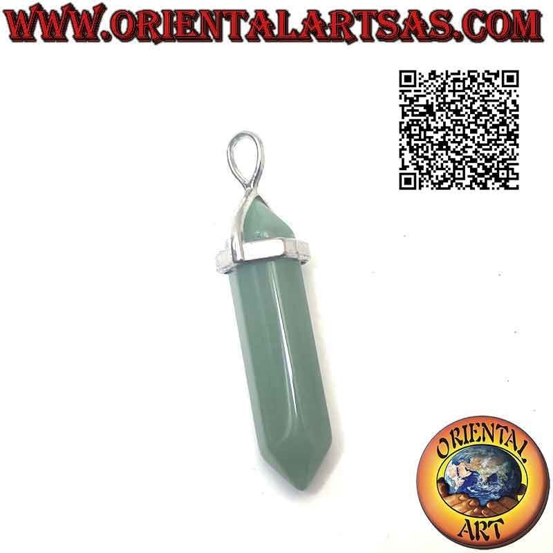 Pendentif Aventurine Naturelle | Prisme Hexagonal Double Pointe Hypoallergénique