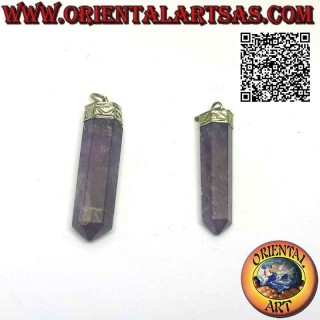 Colgante Amatista Natural Prisma Hexagonal | Hipoalergénico