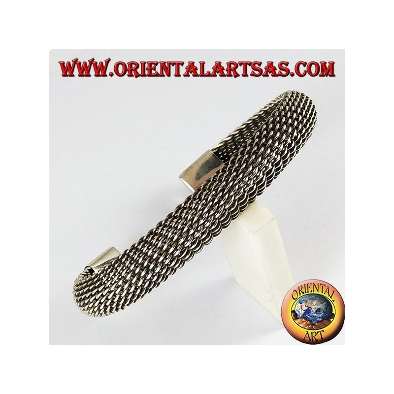 Pulsera de plata, netos de tejido curvada flexibles