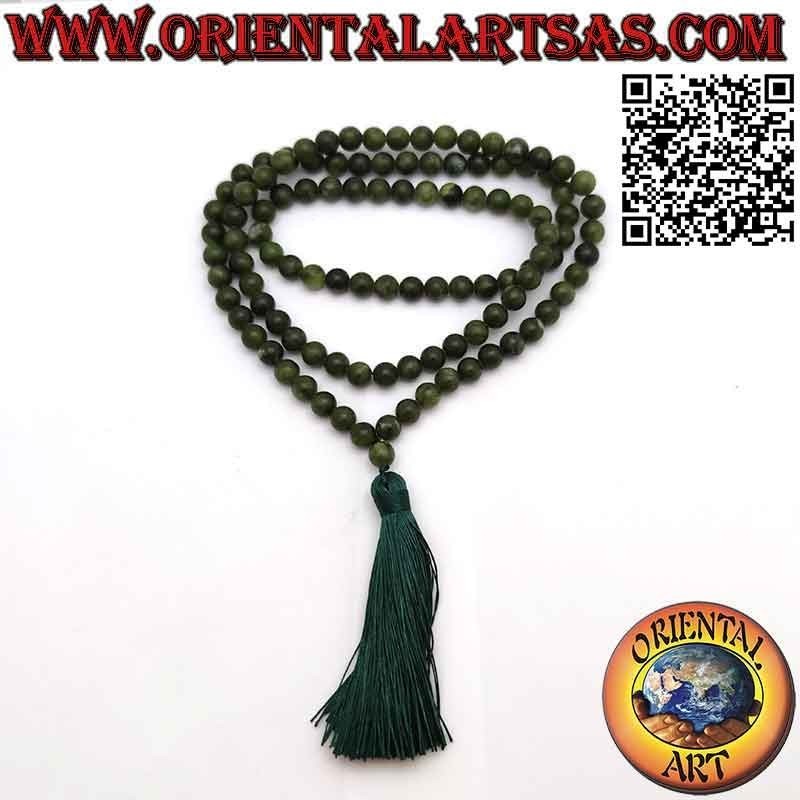 Mālā (Japamālā) Rosario budista de 108 cuentas de 9 mm. en jade natural