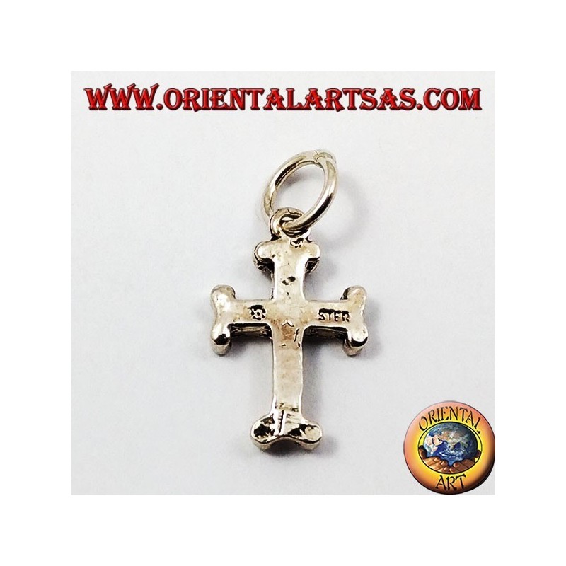 Pendentif argent, petite croix sculptée