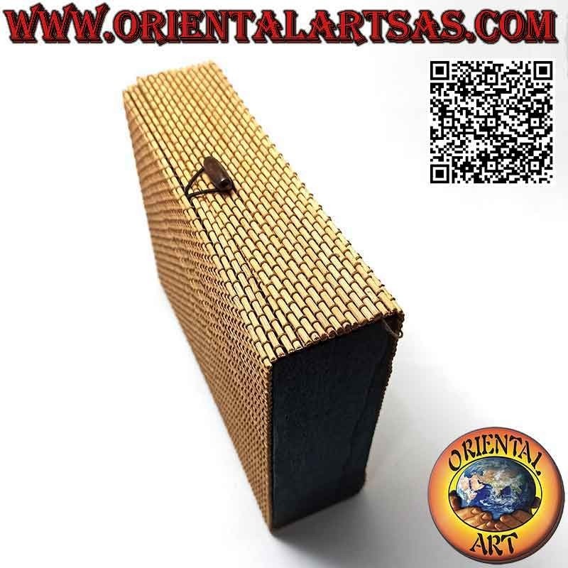 Rectangular jewelery box with soft lid in knotted bamboo tubes (20x15)