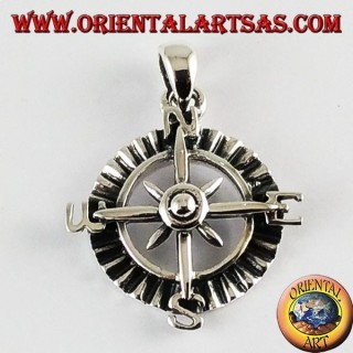 Pendentif argent rose boussole