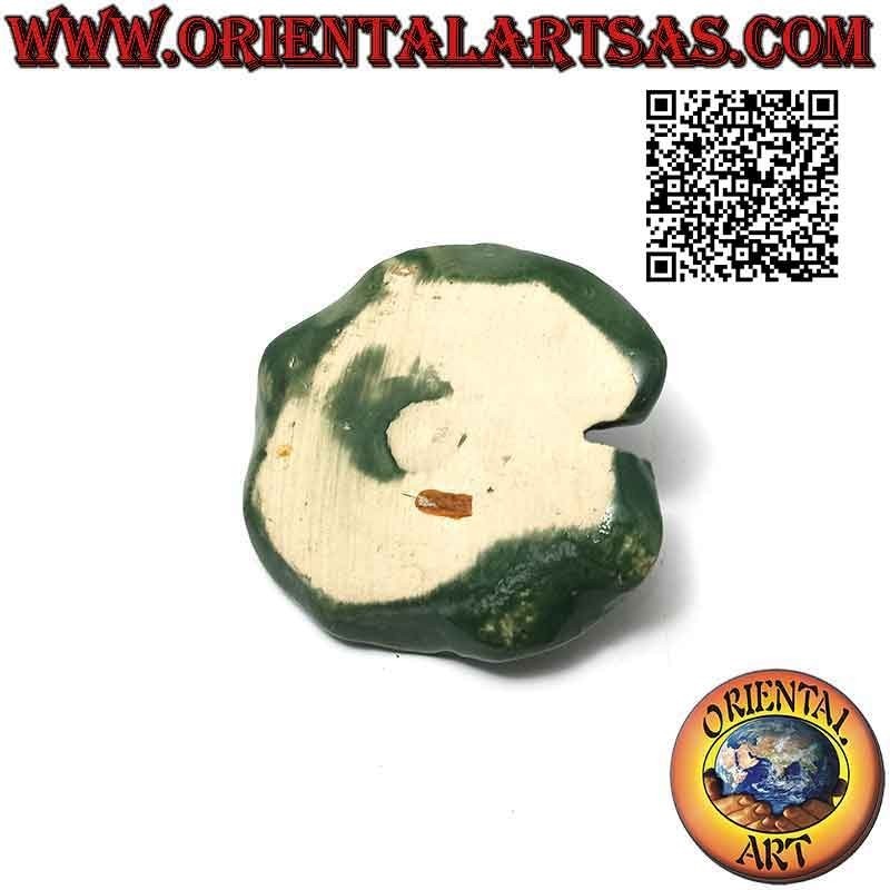 Incense burner "frog" on the painted ceramic leaf