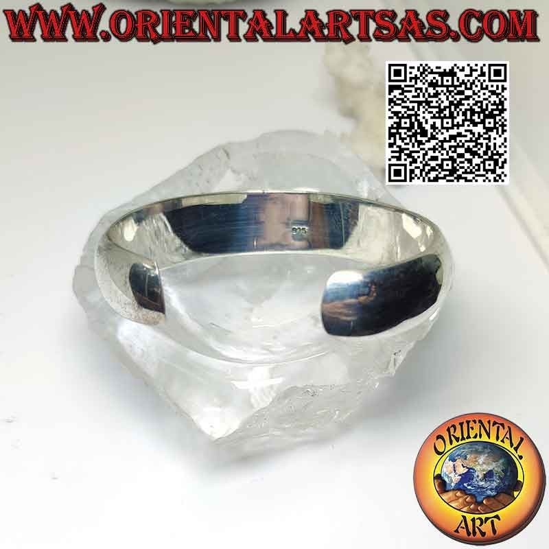 Abgerundetes starres Armband aus 925 ‰ Silber mit graviertem Blumendekor und ovalem rotem Achat