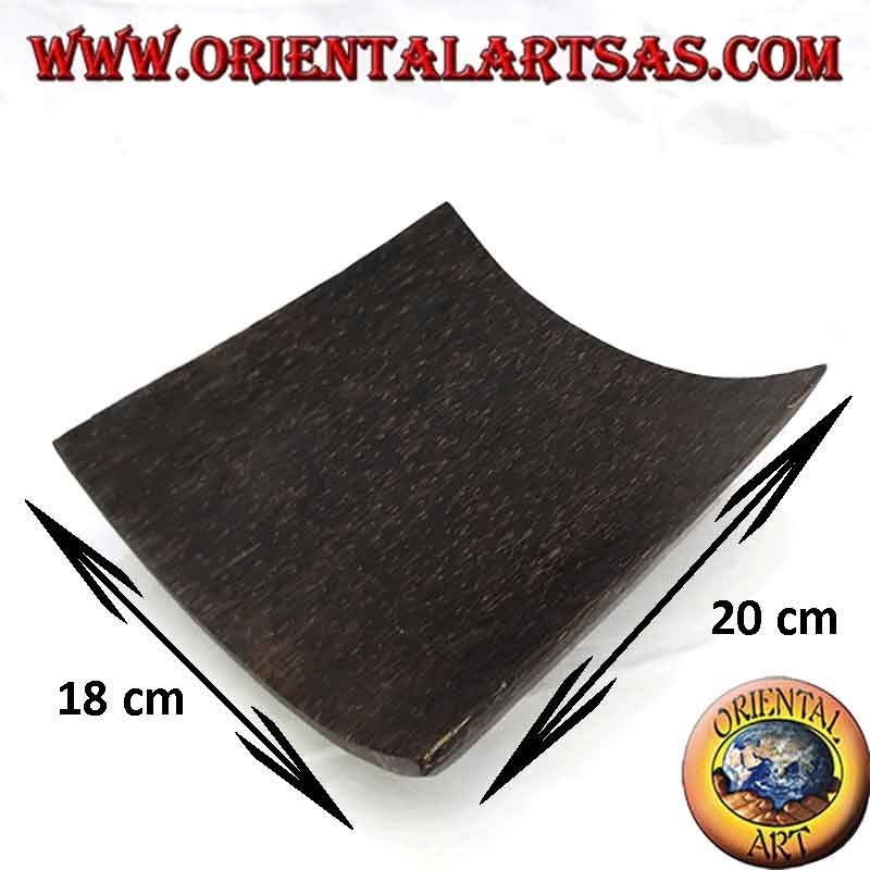 Boat-shaped pocket emptier with feet, in coconut wood