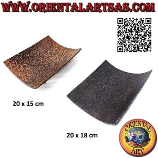 Vaciador de bolsillo en forma de barco con pies, en madera de coco