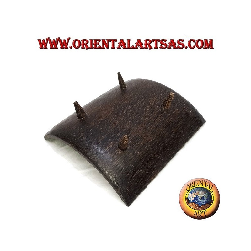 Boat-shaped pocket emptier with feet, in coconut wood