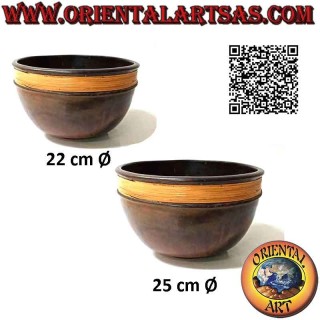 Bowl of the aborigines of Lombok in terracotta and wicker band