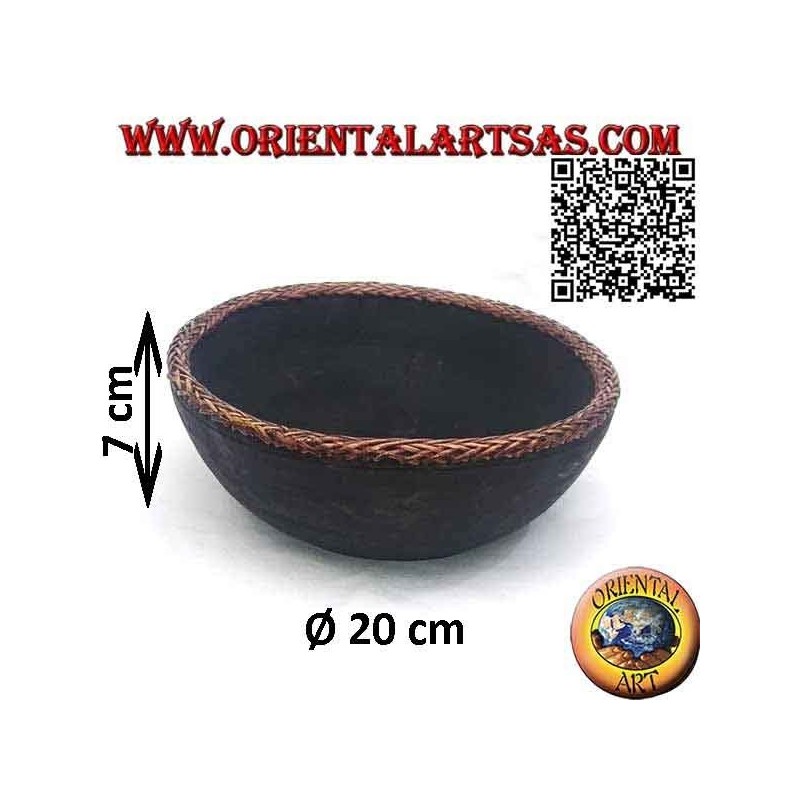 Cuenco de Madera de Caoba y Mimbre Lombok | Oriental Art