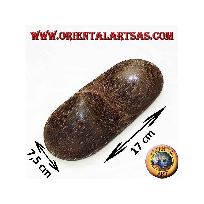 Plateau ovale double plateau en bois de coco
