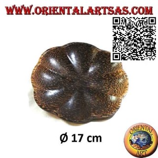 Round flower tray in coconut wood