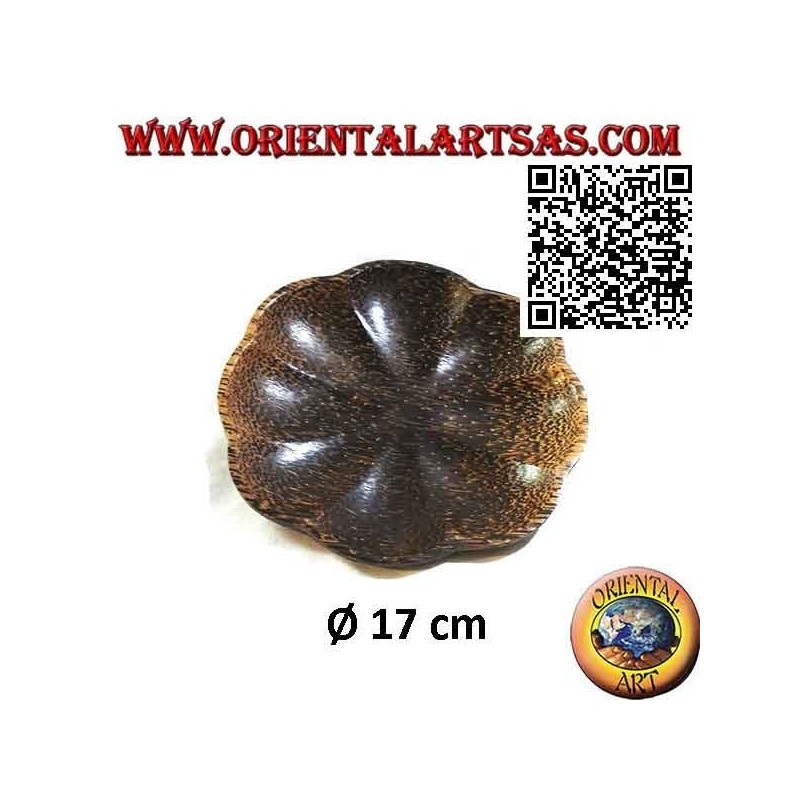 Rundes Blumentablett aus Kokosnussholz