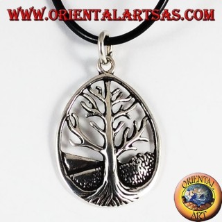 Pendentif argent, arbre de vie Yggdrasil grande