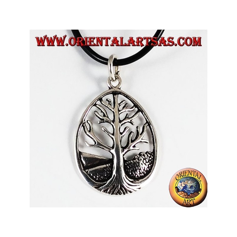 Silver Pendant Tree of Life Yggdrasil big