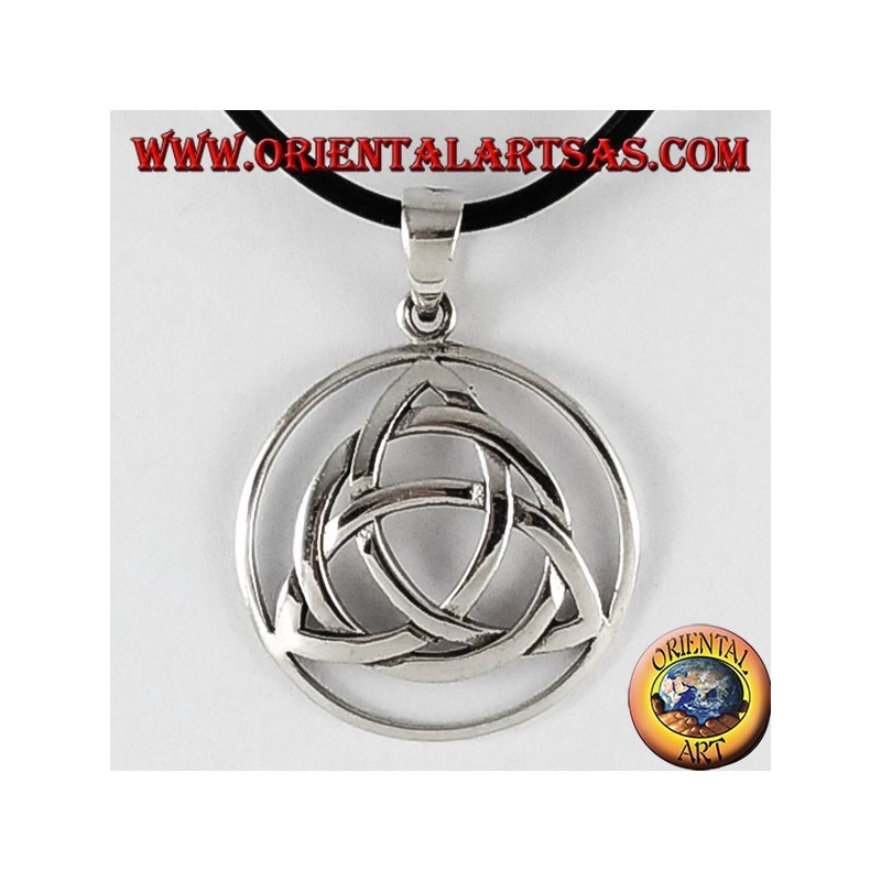 Silver Pendant, of tyrone Triquetra node in the circle