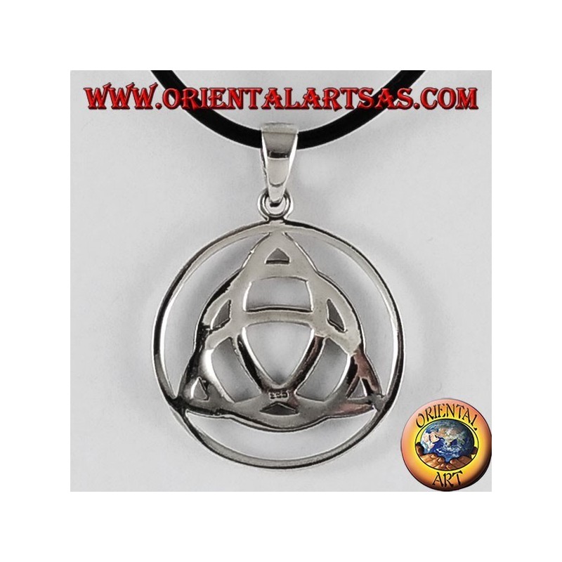 Silber-Anhänger, von Tyrone Triquetra Knoten im Kreis