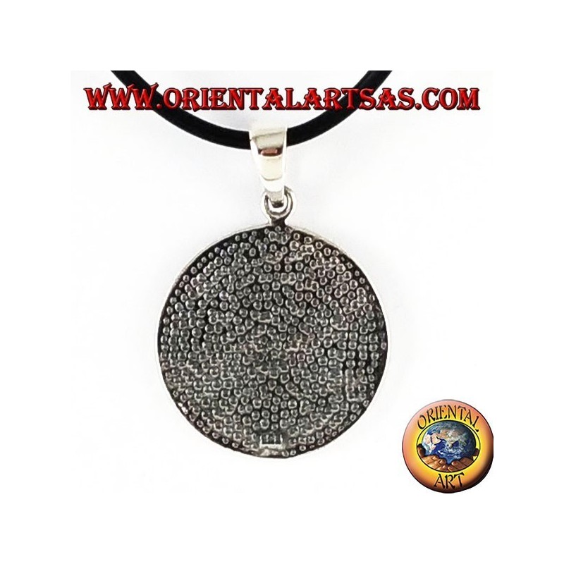 silver pendant Sri Yantra in lotus