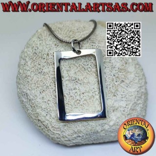 Silver pendant, smooth wavy buckle