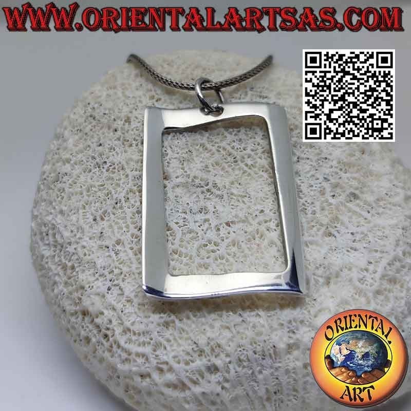 Pendentif en argent, boucle ondulée lisse