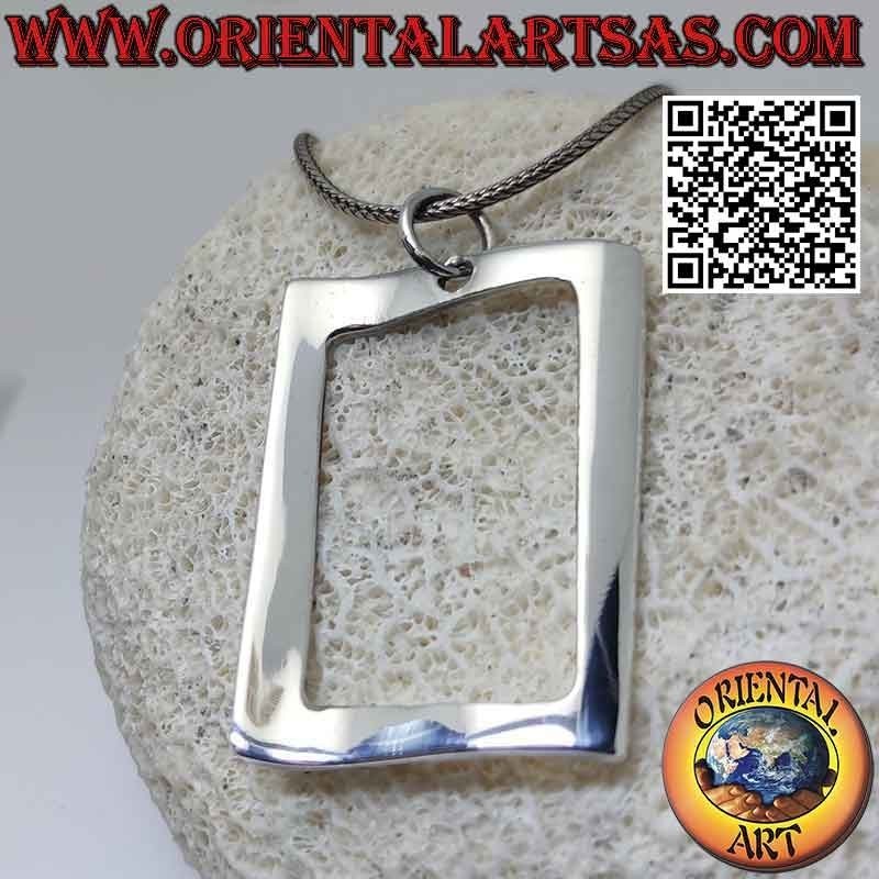 Pendentif en argent, boucle ondulée lisse