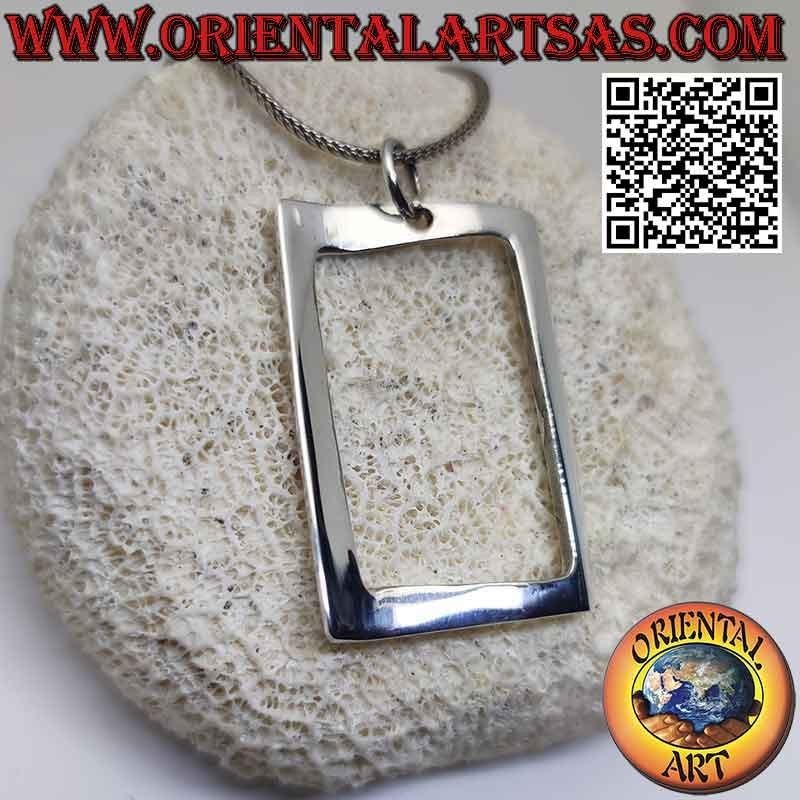 Pendentif en argent, boucle ondulée lisse