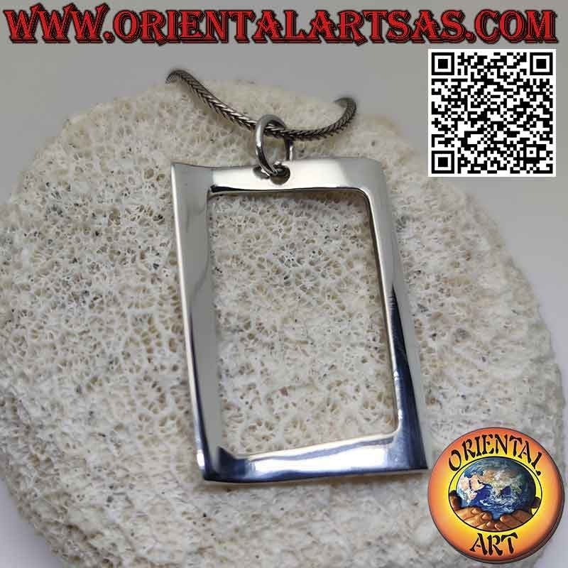 Pendentif en argent, boucle ondulée lisse