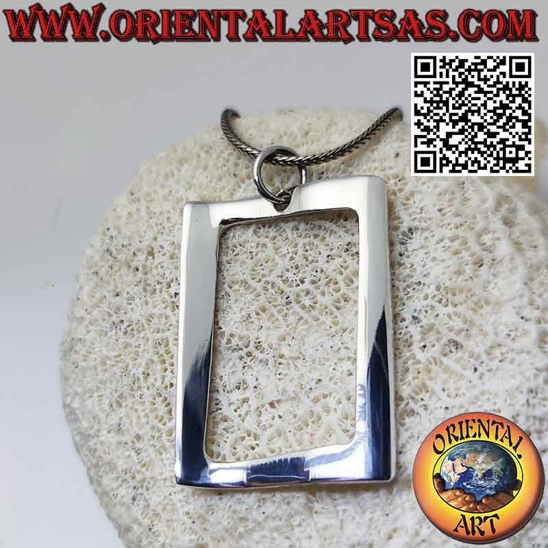 Pendentif en argent, boucle ondulée lisse