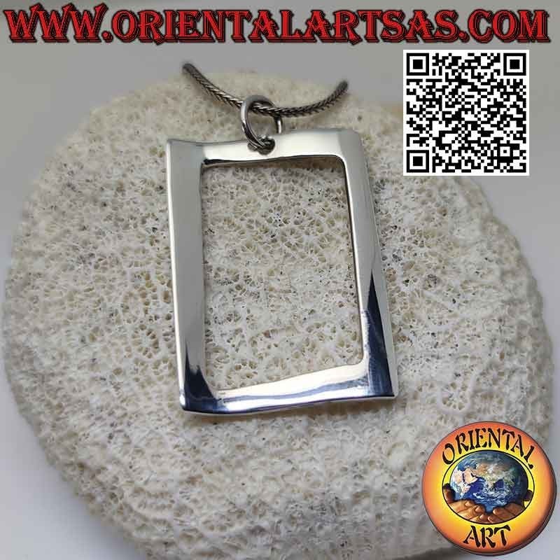 Pendentif en argent, boucle ondulée lisse