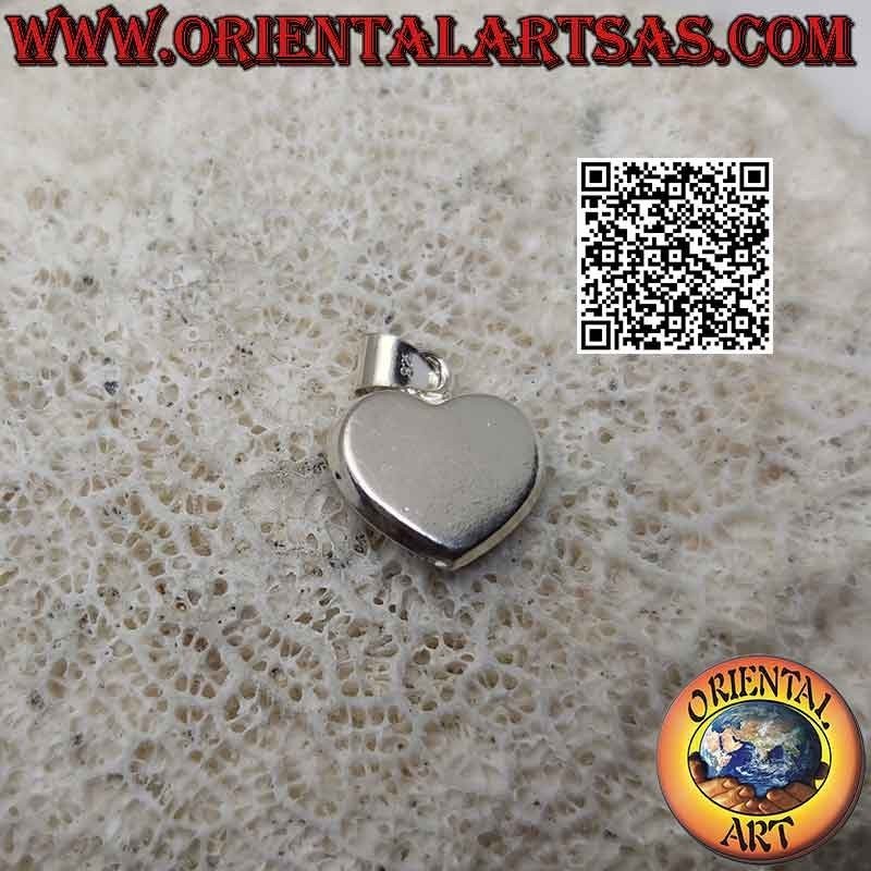 Colgante de plata, corazón de amor tachonado de micropedrería negra y contorno blanco