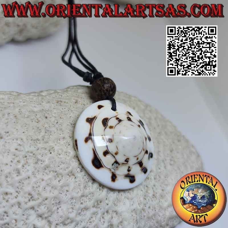 Collier avec coquille ronde de Gastéropode et nœuds coulants (A)