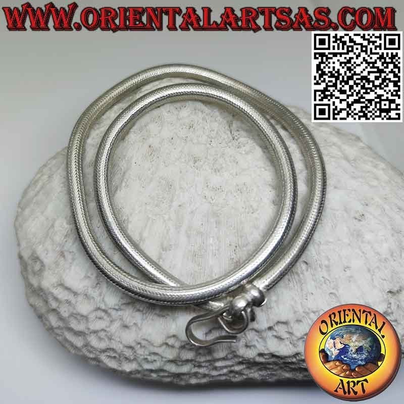 Collier maille "serpent" en argent 700‰, 48 cm x 5,5 mm