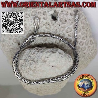Borobudur (enlace bizantino) collar de plata 925 ‰ 40 cm x 3 mm (gancho serpentino)