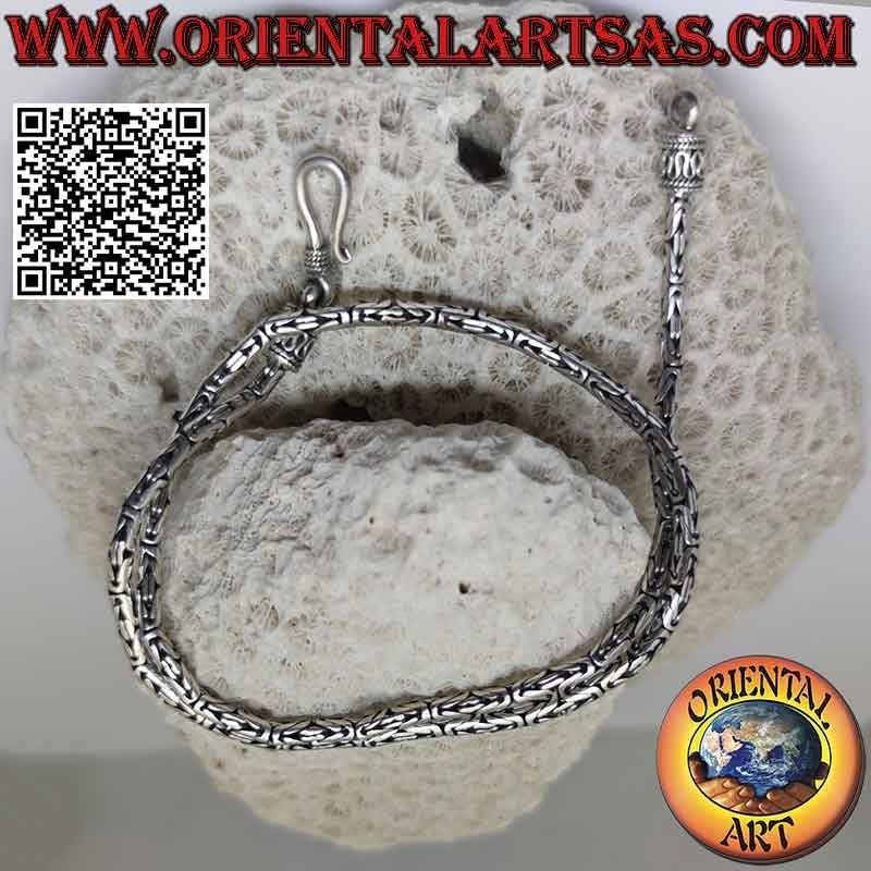 Borobudur (Byzantine link) 925 ‰ silver necklace 40 cm x 3 mm (serpentine hook)