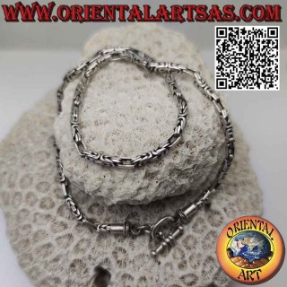 Collier en argent 925 ‰ Borobudur (lien byzantin) 41 cm x 3,5 mm (crochet en T)