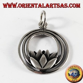 Lotus flor colgante en plata (símbolo de pureza)