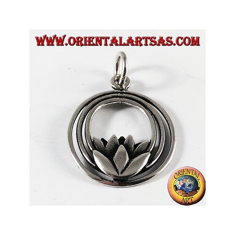 Lotus-Blumen-Anhänger in Silber (als Symbol für Reinheit)