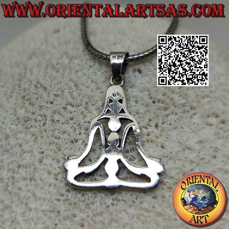 Pendentif en argent, Bouddha en méditation (yoga) avec les 7 chakras débloqués