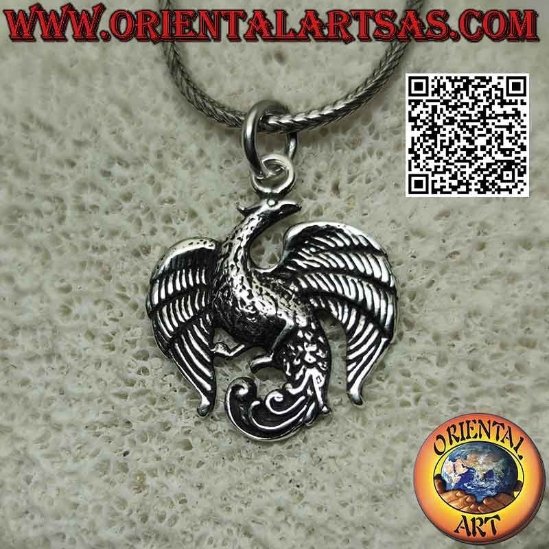 925 Sterling Silver Phoenix Pendant Rebirth Symbol | Oriental Art