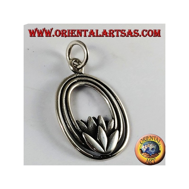 Lotus-Blumen-Anhänger in Silber (als Symbol für Reinheit)