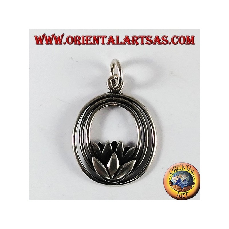 Lotus-Blumen-Anhänger in Silber (als Symbol für Reinheit)
