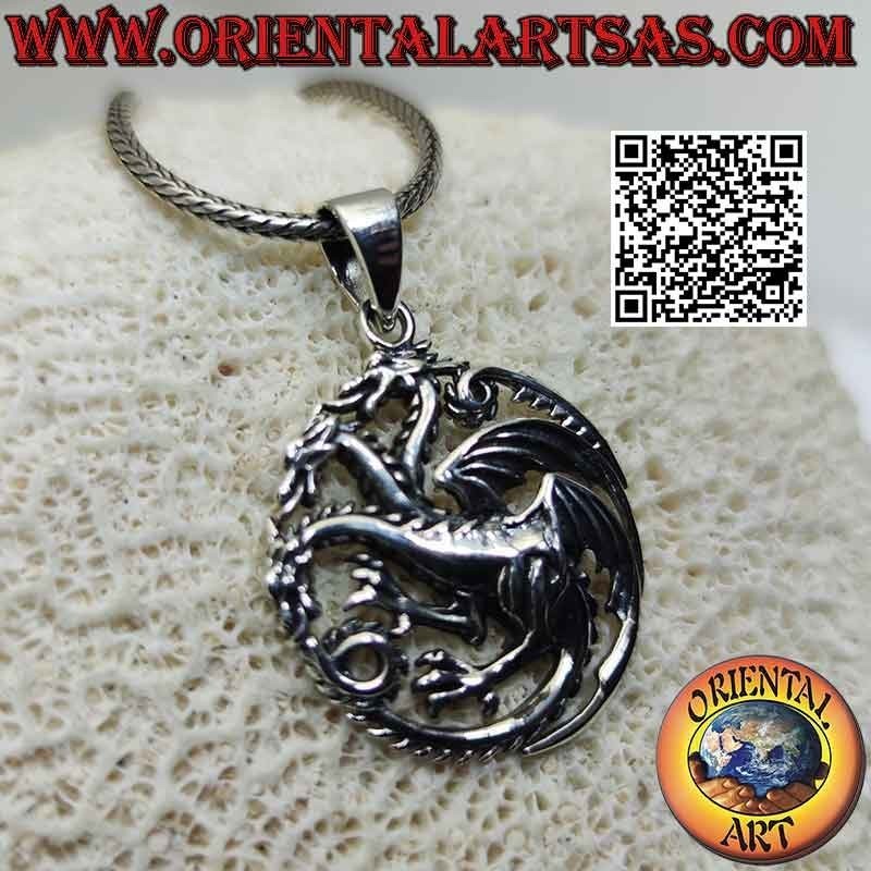 Ciondolo in argento, emblema della casata nobiliare Targaryen (Il Trono Di Spade)
