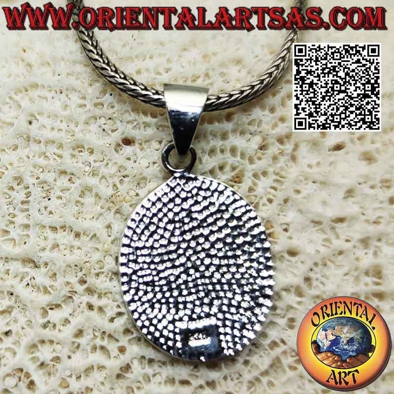 Silver pendant, oval medal with Leviathan's cross (Satan's Cross) in bas-relief