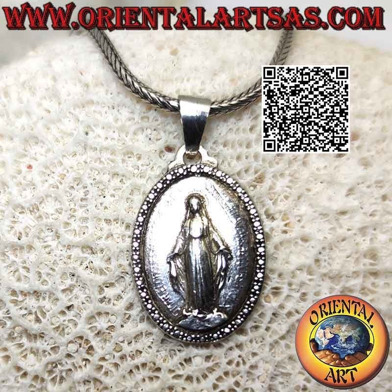 Pendentif en argent, Médaille Miraculeuse (ou médaille Madonna delle Grazie, ou médaille Immaculée Conception)