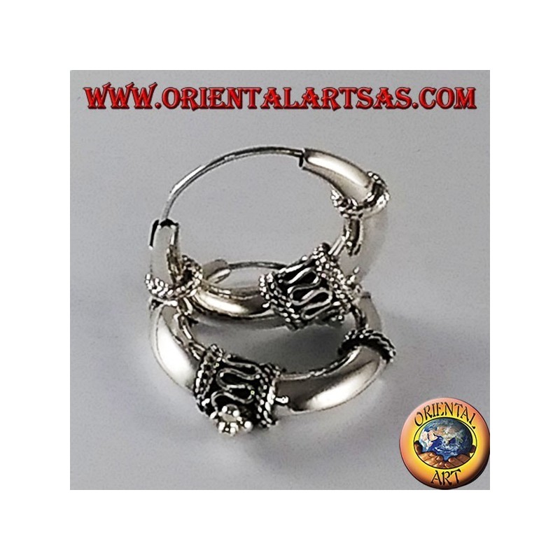 Silber-Ohrringe Medium verziert sichel Kreis