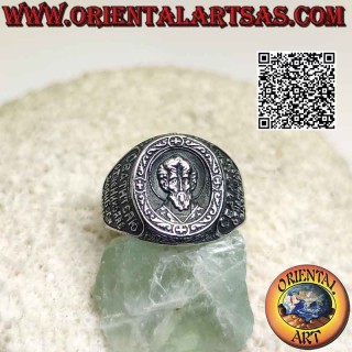 Silver ring, St. Nicholas of Bari (St. Nicholas of Myra or St. Nicholas) and enigmatic Latin inscription on the sides