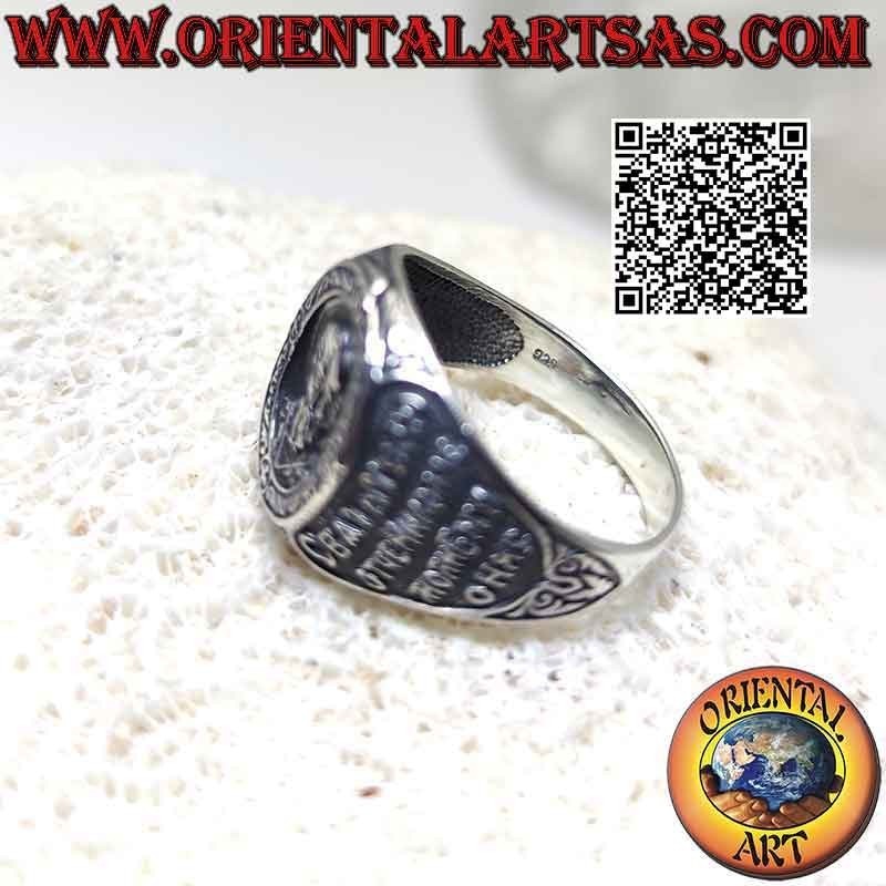 Anello in argento, San Nicola di Bari (san Nicola di Myra o san Nicolò) e enigmatica iscrizione latina sui lati