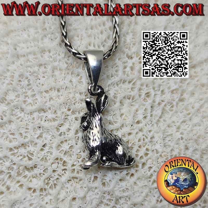 Pendentif en argent en forme de lapin de profil