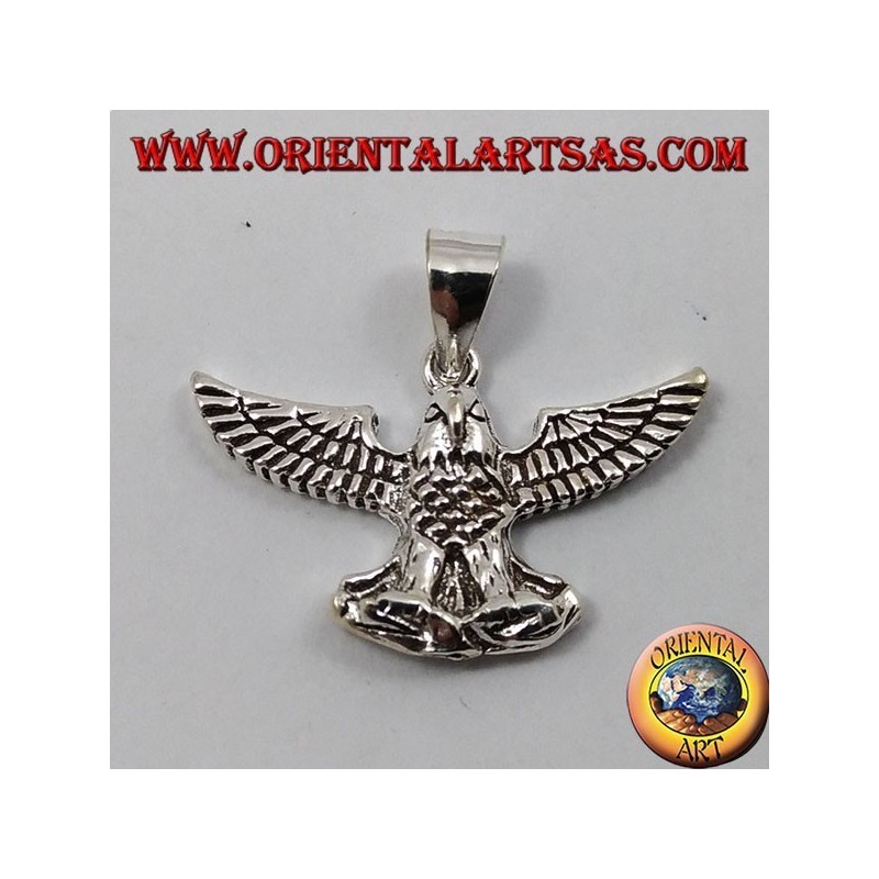 pendant silver eagle with open wings
